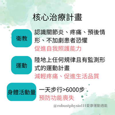 退化性膝關節炎核心治療計畫 愛康適能